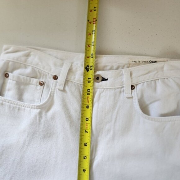 Rag & Bone Marilyn Crop Flare Jeans White Frayed Hem High Waisted Rise Size 29 - Picture 11 of 12